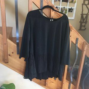 Est. 1946 Black Sweater w/ lace inserts 26/28